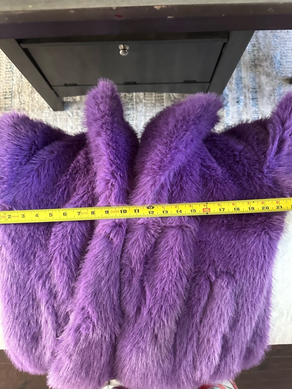 Topshop Purple Faux Fur Coat NWT Statement Teddy Coat Size 6 - Picture 12 of 14